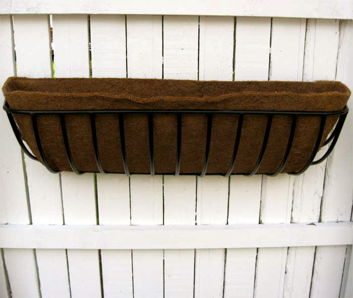 Iron Window Box/Deck Planter 30" w/Coco Fiber Liner eBay