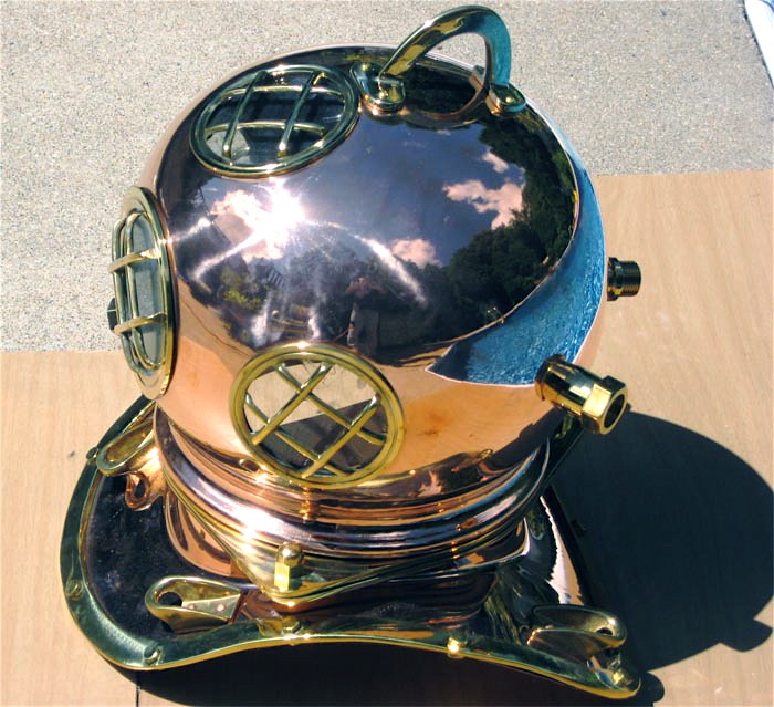 Navy Divers Helmet Copper w/Brass Detail  NEW  