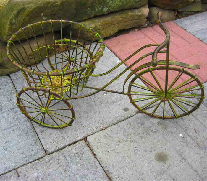Tricycle Plant Stand Wrought Iron Antique Finish